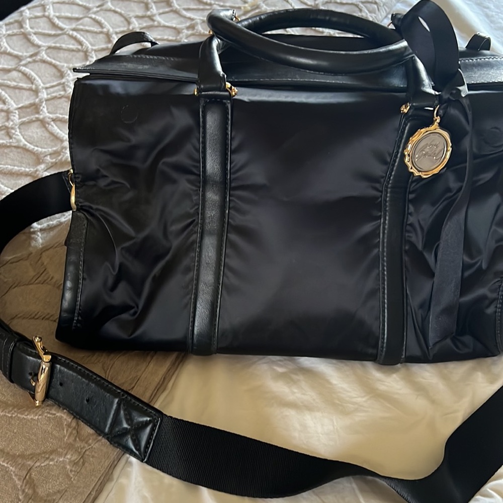 Black Nylon Henri Bendel Jetsetter Weekender Bag